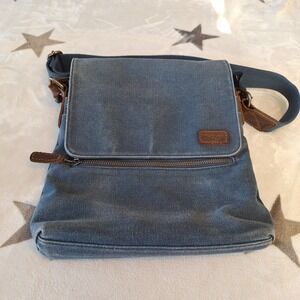 DaVan Multifunctional Canvas Crossbody (Blue) Canvas w/ Leather Trim